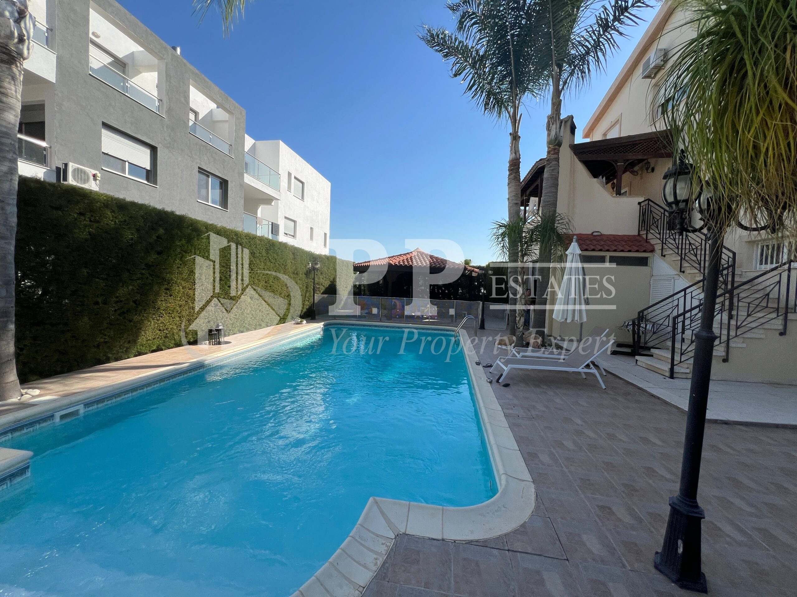 For Sale - 4 bedroom detached corner house (+ 2 bed house) with swimming pool in Laiki Lefkothea, Limassol